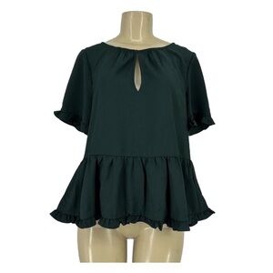 Madewell Stanza Ruffle Hem Top XL